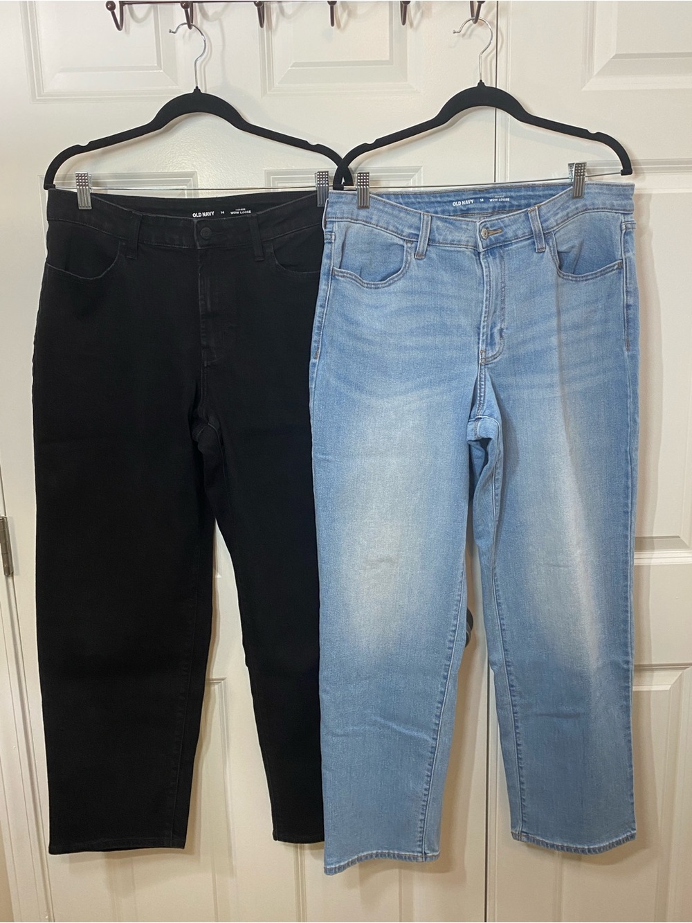 2fer!! Old Navy Light Blue and Black High-Rise Wow Loose Jeans Size 14
